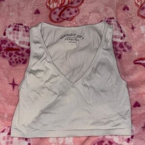 Aeropostale Seriously Soft Seamless White Crop Top